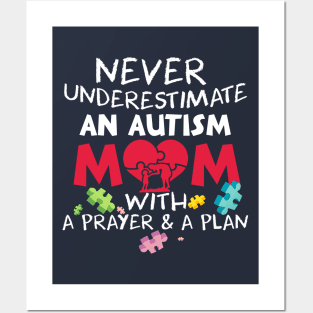 Never Underestimate Shirt Autism Mom Tshirt Autism Posters and Art